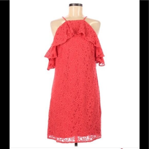 Trina Turk Lady Bug Lace Mini Dress Size XS Embroidered Flowers Summer - Picture 2 of 6